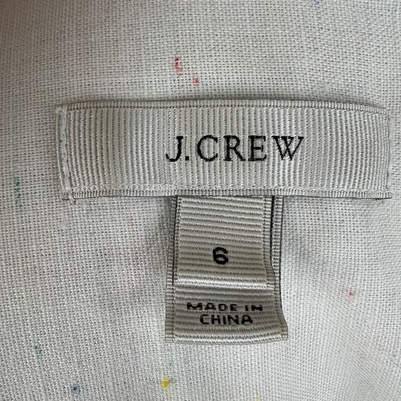 J. Crew White Multi Strand Half Button Down Casual Relaxed Fit Shirt 6 - Picture 3 of 7